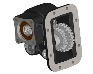 Eaton Fuller (Road Ranger) High Speed Left-Side Mounted PTO with ISO 4-Bolt Output - Air Operated, Max Torque 300 Nm, Includes Mounting Kit