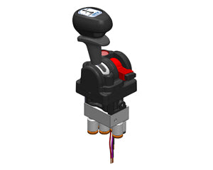 OMFB MiNi-Force Tipper Cabin Controls – PTO Control Switch, Manual PTO Knock-Off, Manual Lever Return, 1/4" Airline Porting