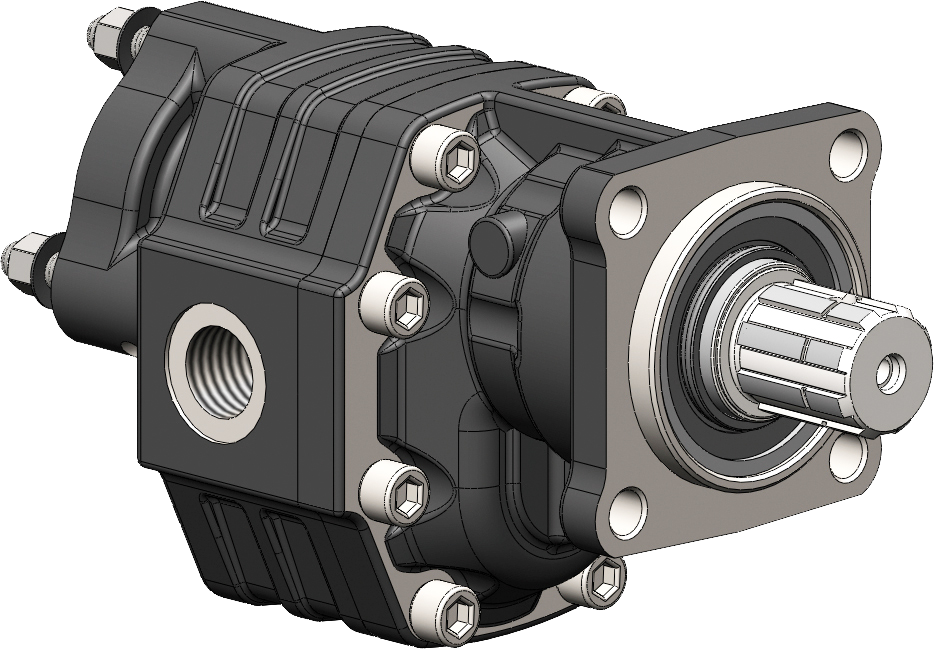 OMFB NPH Tandem Gear Pump 82cc ISO 4-Bolt - Left Hand Rotation (CCW)