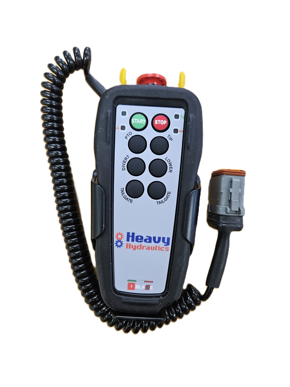 Sistematica BLAZE Wired Electronic Control – 6-Button for B-Double Semi-Tipper Applications Includes Cradle